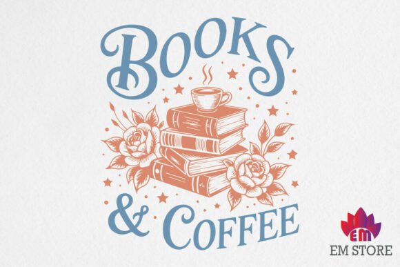 Book Coffee - Book Reading Graphics for Crafts