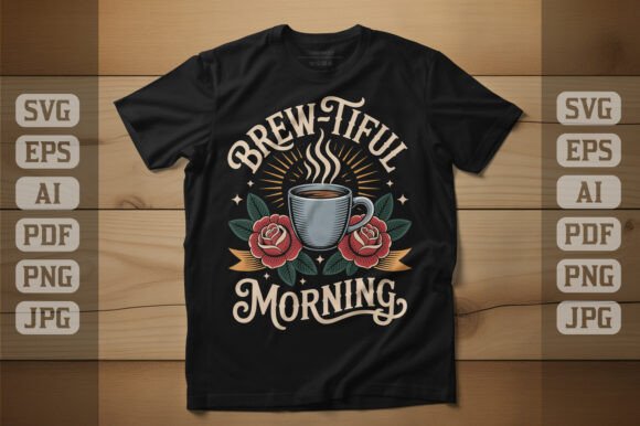 Brew-tiful Morning Coffee T-Shirt Graphics