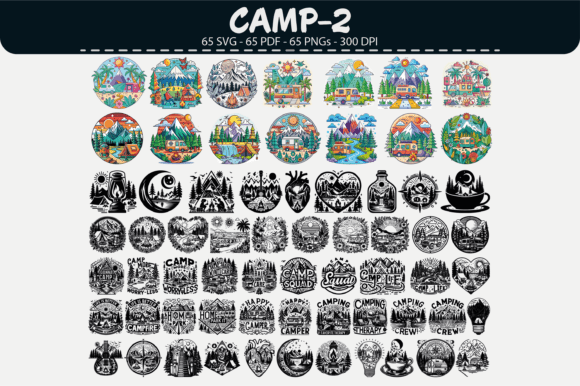 Camping RV Vector Pack Graphics for Outdoor Content