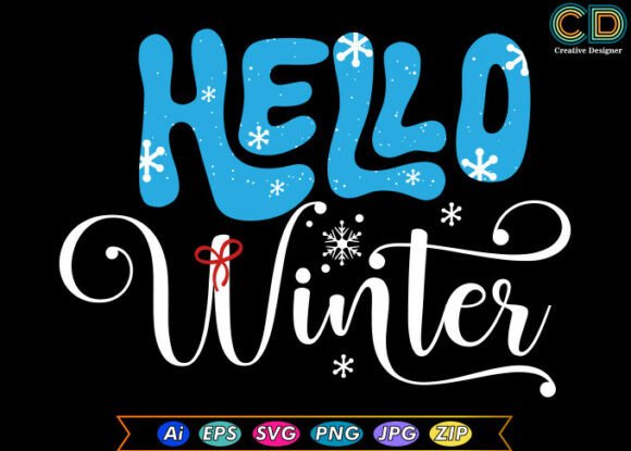 Hello Winter T-Shirt Graphics for Seasonal Branding