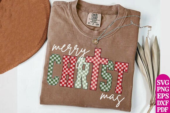 Merry Christmas Cross Graphics for T-Shirt Designs