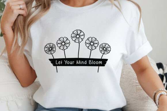 Motivational Flower Line Art Vector Graphics for T-Shirt Designs
