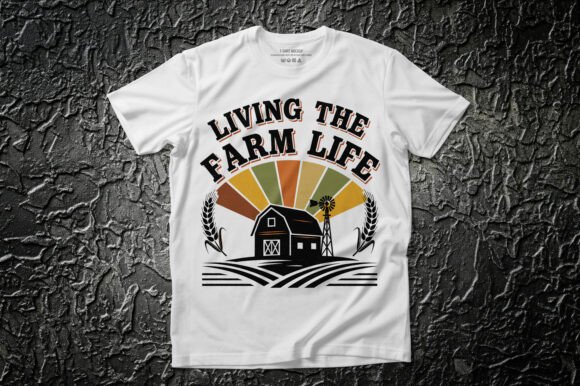 Retro Living Farm Life Barn Tee Graphics