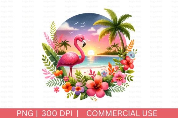 Summer Flamingo Graphics for Crafts