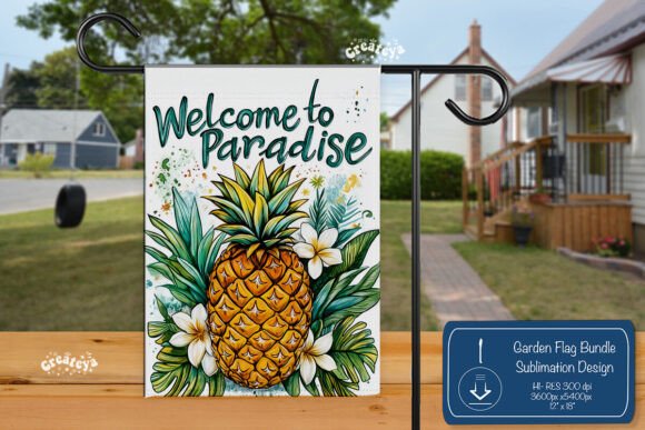 Summer Garden Flag Graphics for Creative Crafts