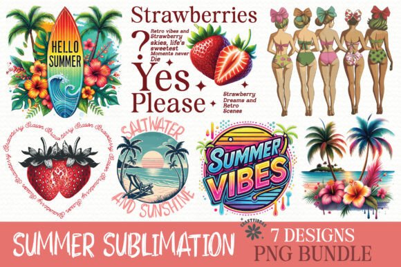 Summer Sublimation PNG Bundle: A Graphic Asset for Creative Crafts