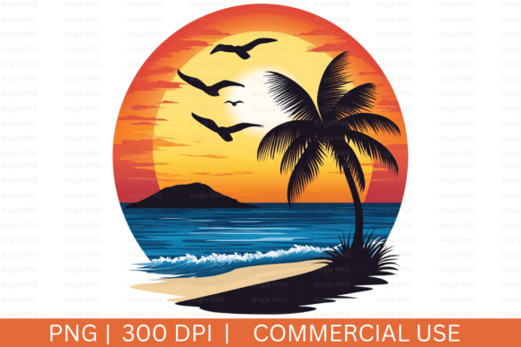 Summer Tropical Beach Graphics for Crafts