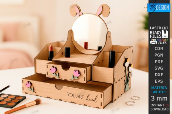 Vanity Organizer Laser Cutting for Home Decor